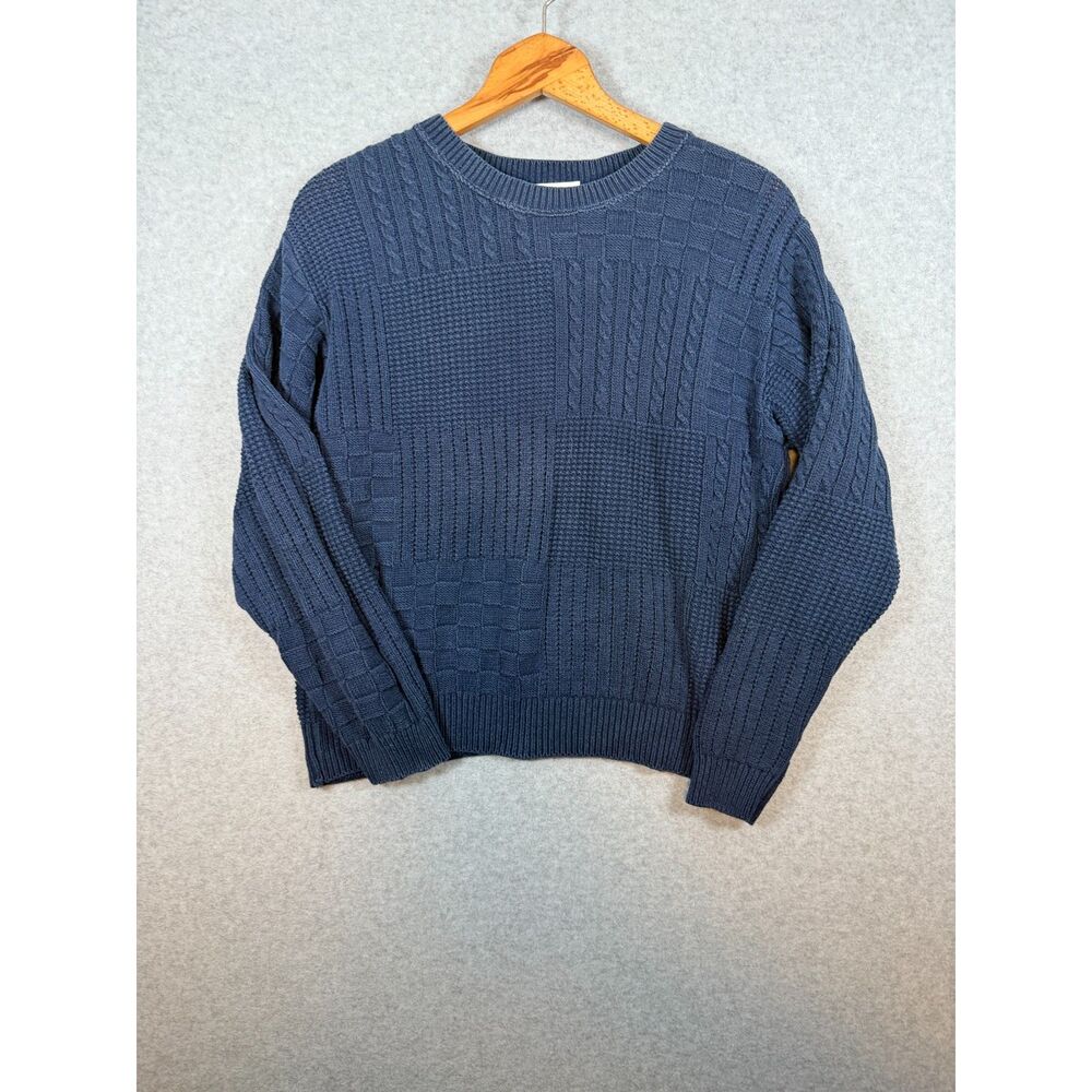 Vintage Talbots Petites Women’s Small Navy 100% Cotton Knit Sweater USA 3827
